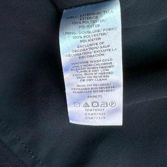 LOFT Petites Swiss Dot Velvet Trim Black Long Sleeve Blouse Size SP - Picture 7 of 11